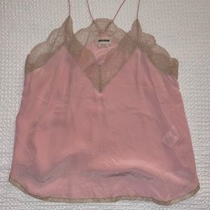 Zadig & voltaire pink silk cami